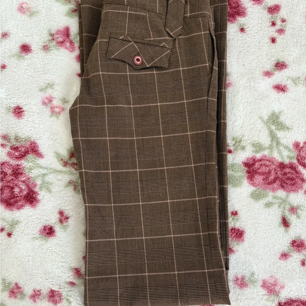 Frankie B. Brown Plaid Trousers - Picture 5 of 16